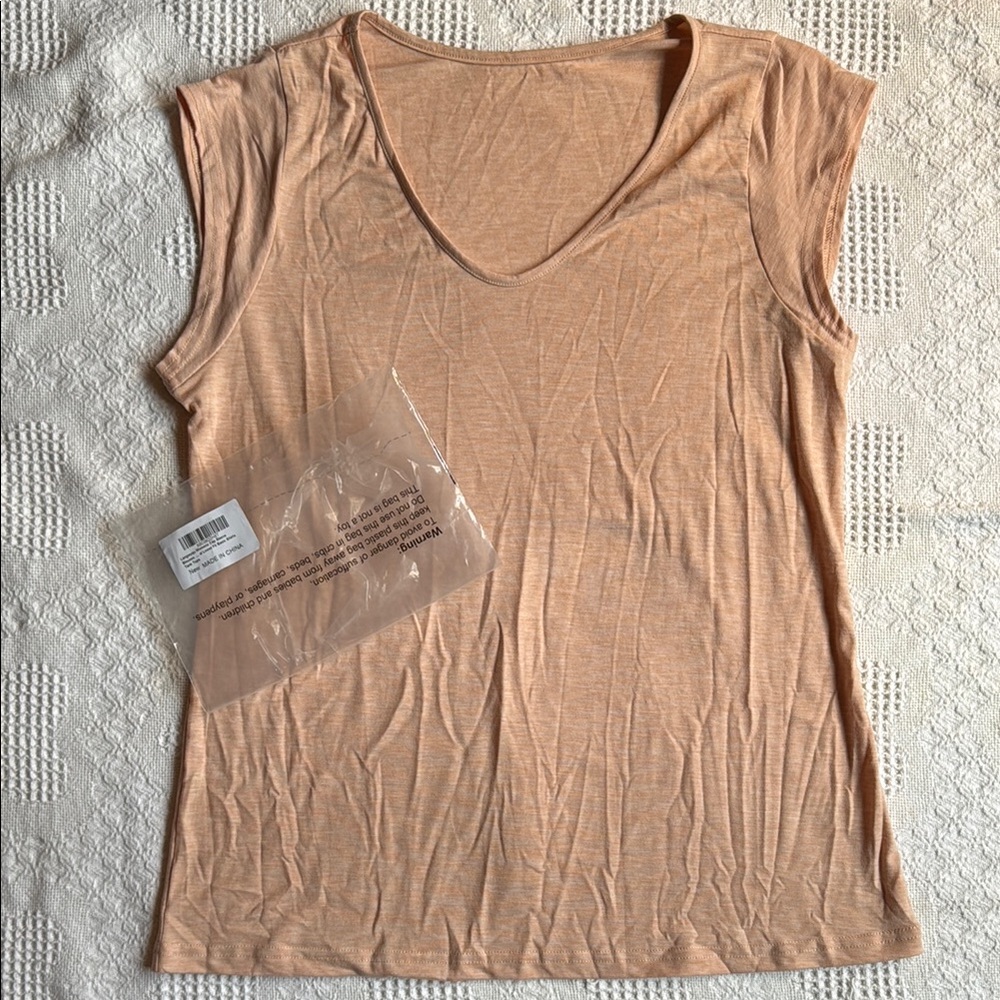 Women's Peach Sleeveless Top